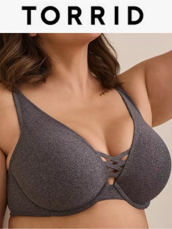 torrid Other - TORRID CURVE XO PUSH UP PLUNGE BRA 46DD CHARCOAL LACE UP SEXY SUPPORT **NWT**